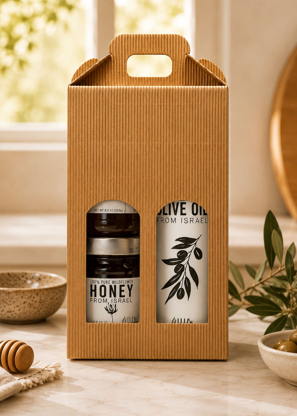 The Give Israel Giftbox (2 Honey, 1 Olive Oil)