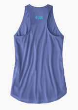 A blue tank top with the UJA logo on the top back. 